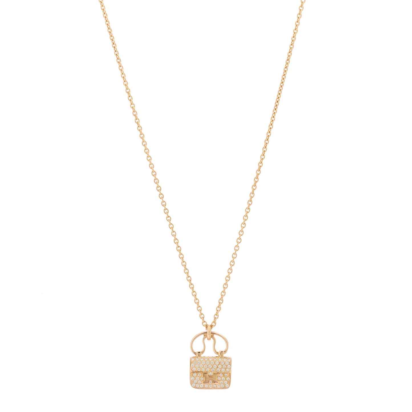 18K Rose Gold Diamond Constance Amulette Pendant Necklace