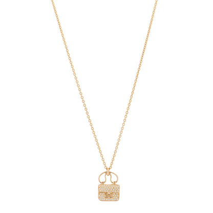 Hermes 18K Rose Gold Diamond Constance Amulette Pendant Necklace 1 of 6