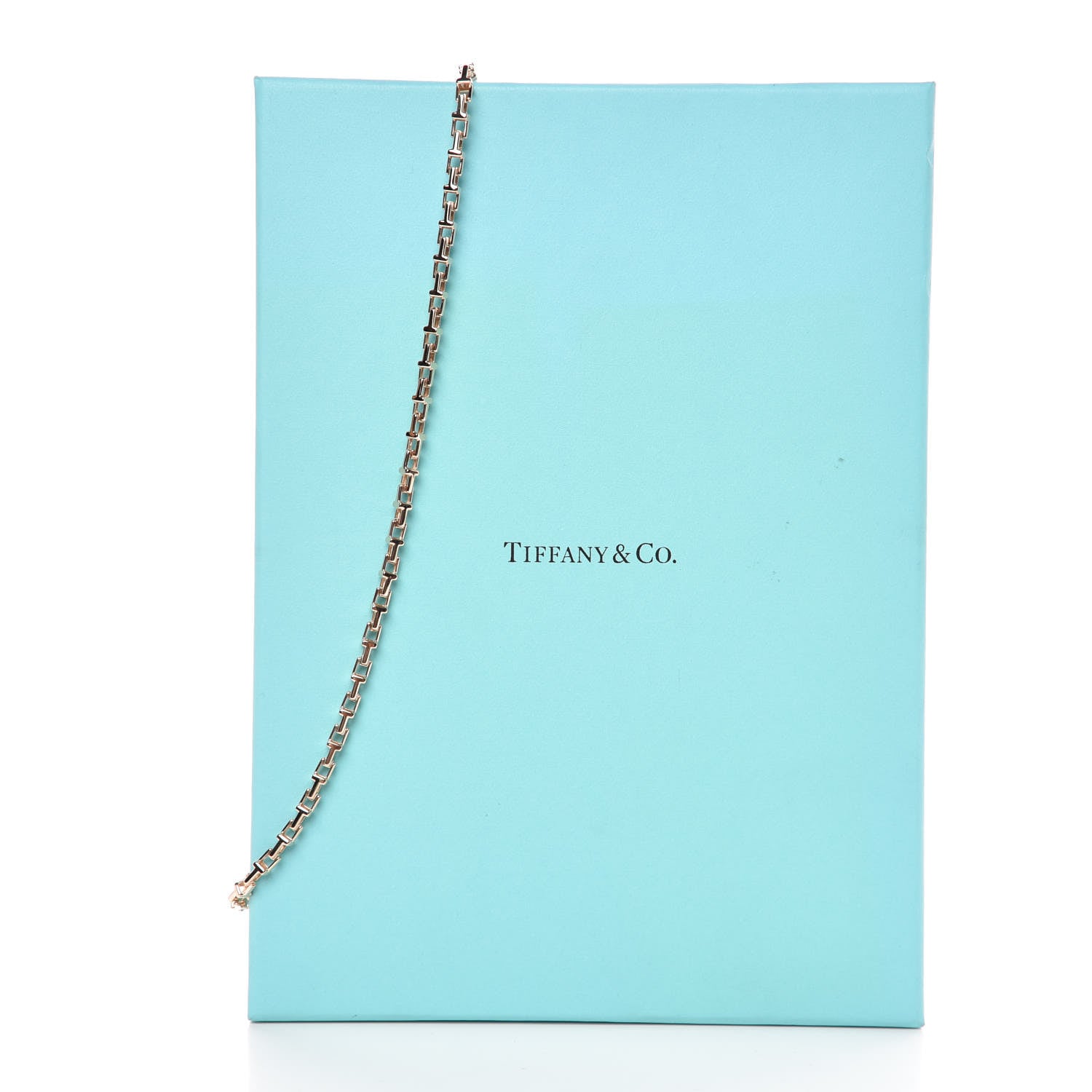 Tiffany 18K Rose Gold T Narrow Chain Necklace 6 of 6