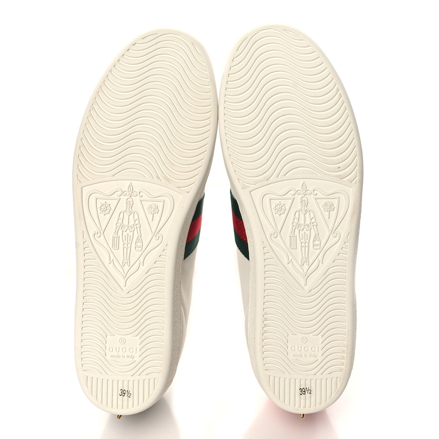 Calfskin Web Pearl Studded Womens Ace Sneakers 39.5 White