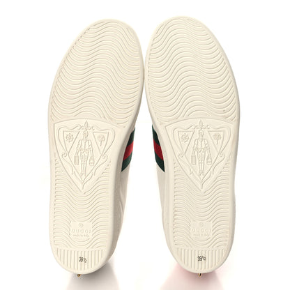 Gucci Calfskin Web Pearl Studded Womens Ace Sneakers 39.5 White 6 of 10