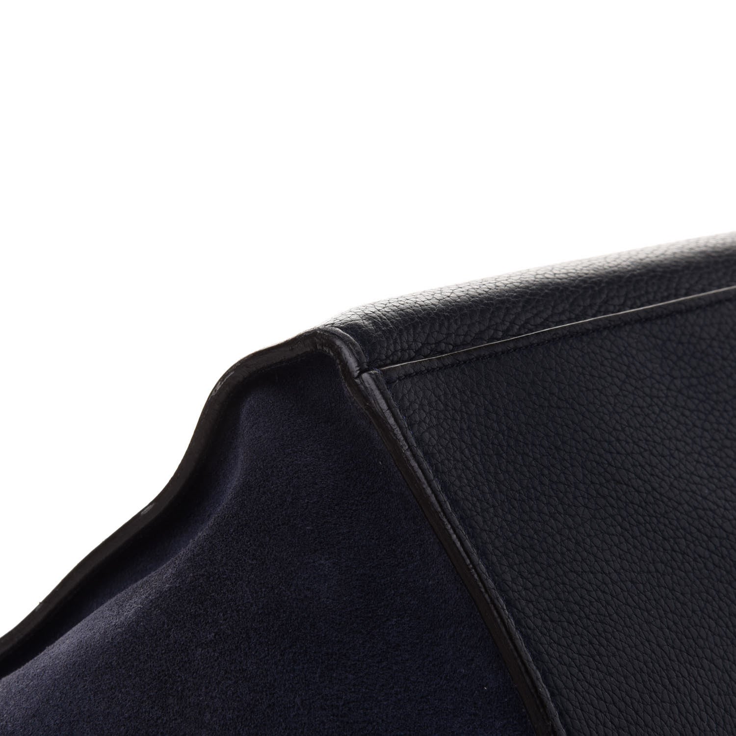Celine Drummed Calfskin Suede Medium Trapeze Navy Blue 10 of 16