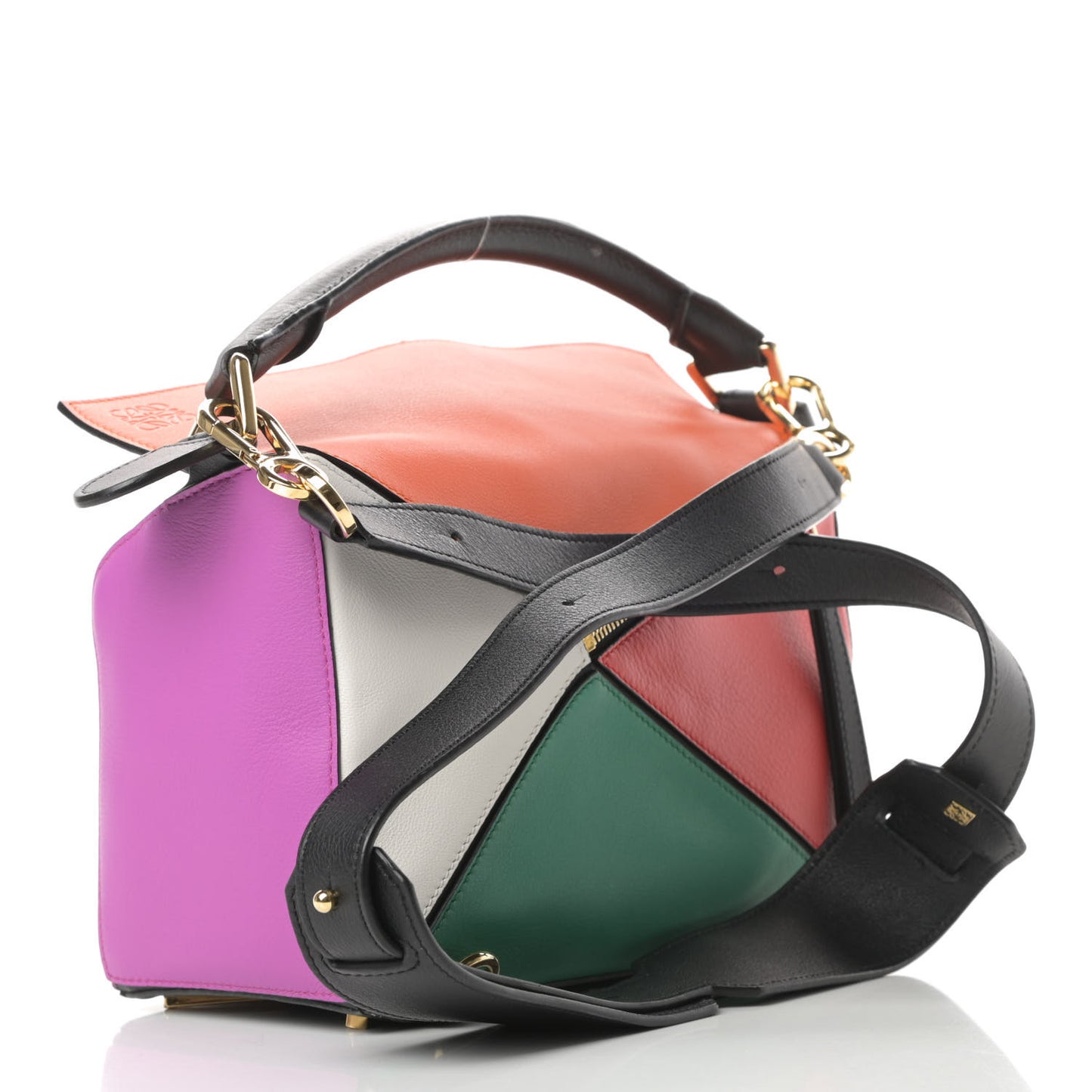 Calfskin Small Puzzle Bag Multicolor Black