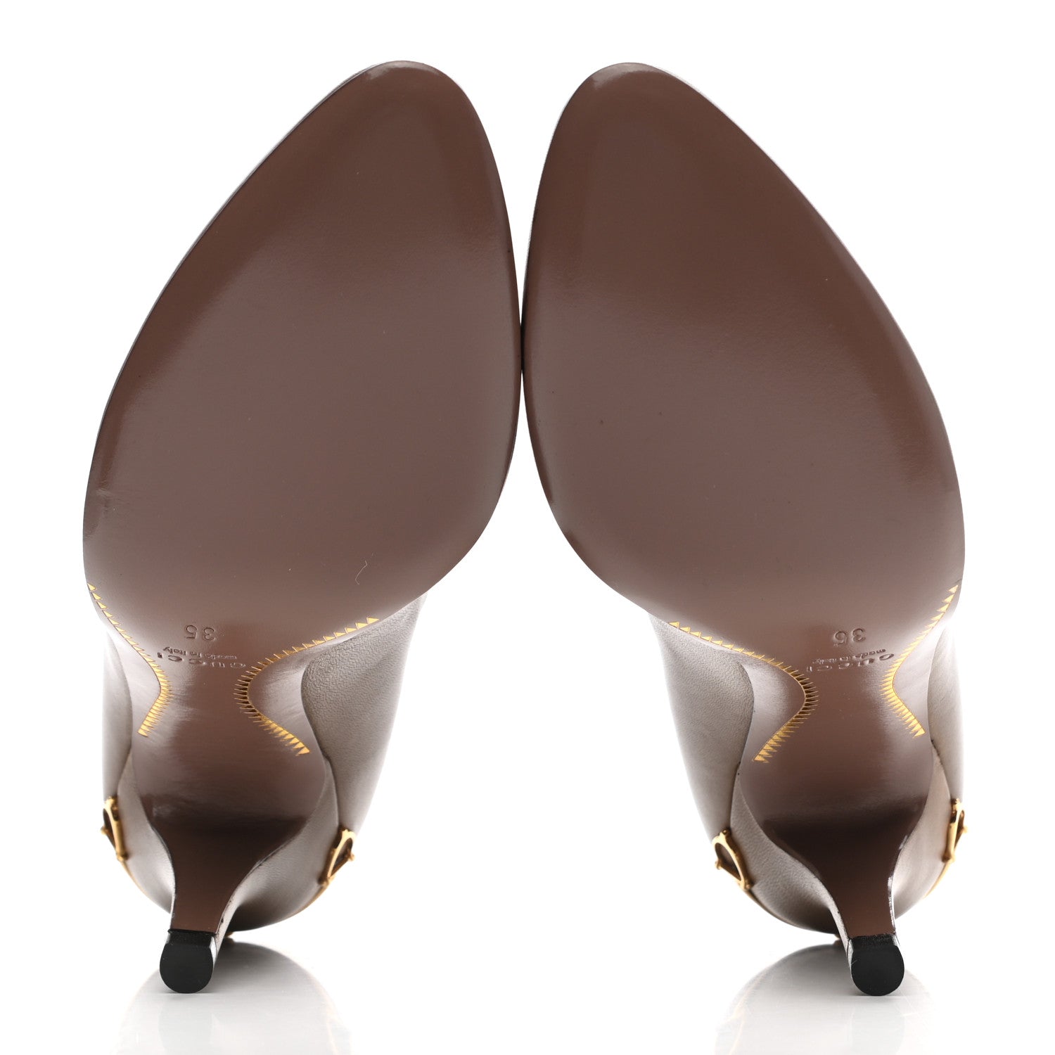 Gucci Nappa Horsebit High Heel Pumps 35 Acero 5 of 11