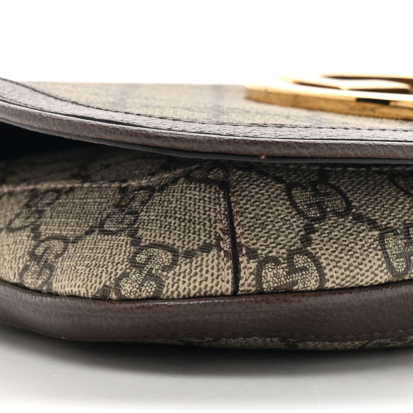 GG Supreme Monogram Textured Dollar Calfskin Blondie Chain Shoulder Flap Bag Beige Ebony New Acero