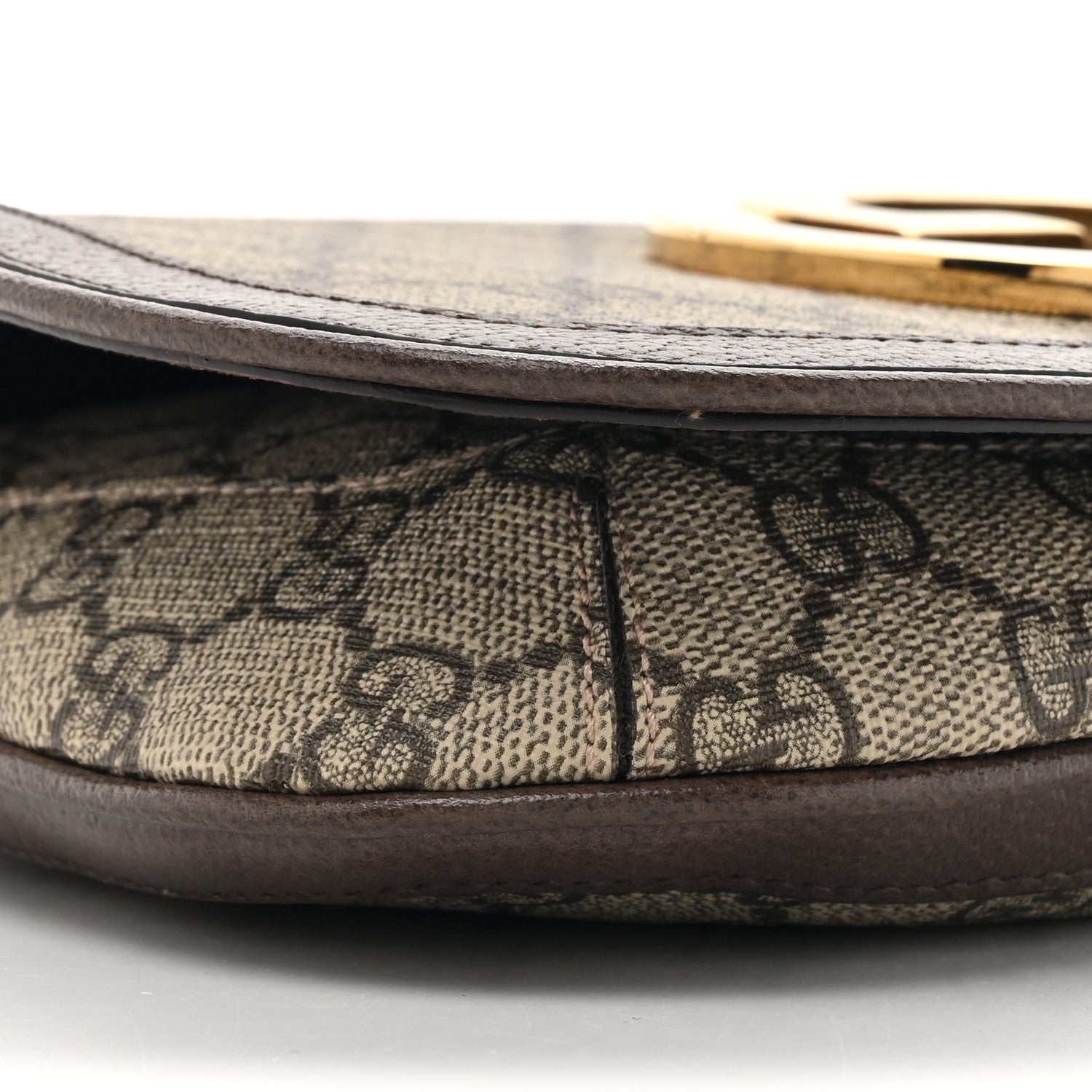Gucci GG Supreme Monogram Textured Dollar Calfskin Blondie Chain Shoulder Flap Bag Beige Ebony New Acero 10 of 10