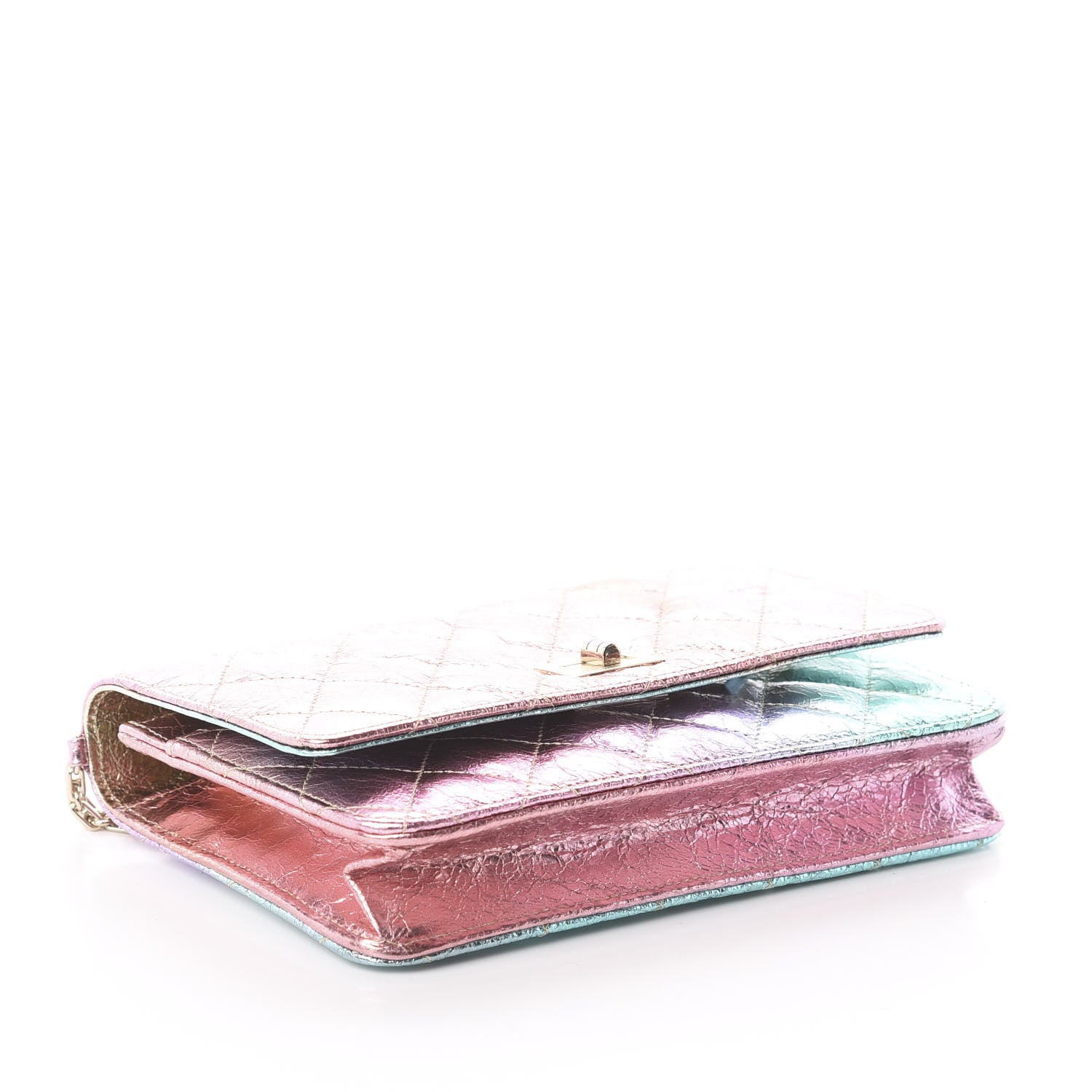 Chanel Metallic Goatskin Quilted 2.55 Reissue Wallet on Chain WOC Multicolor 3 of 9