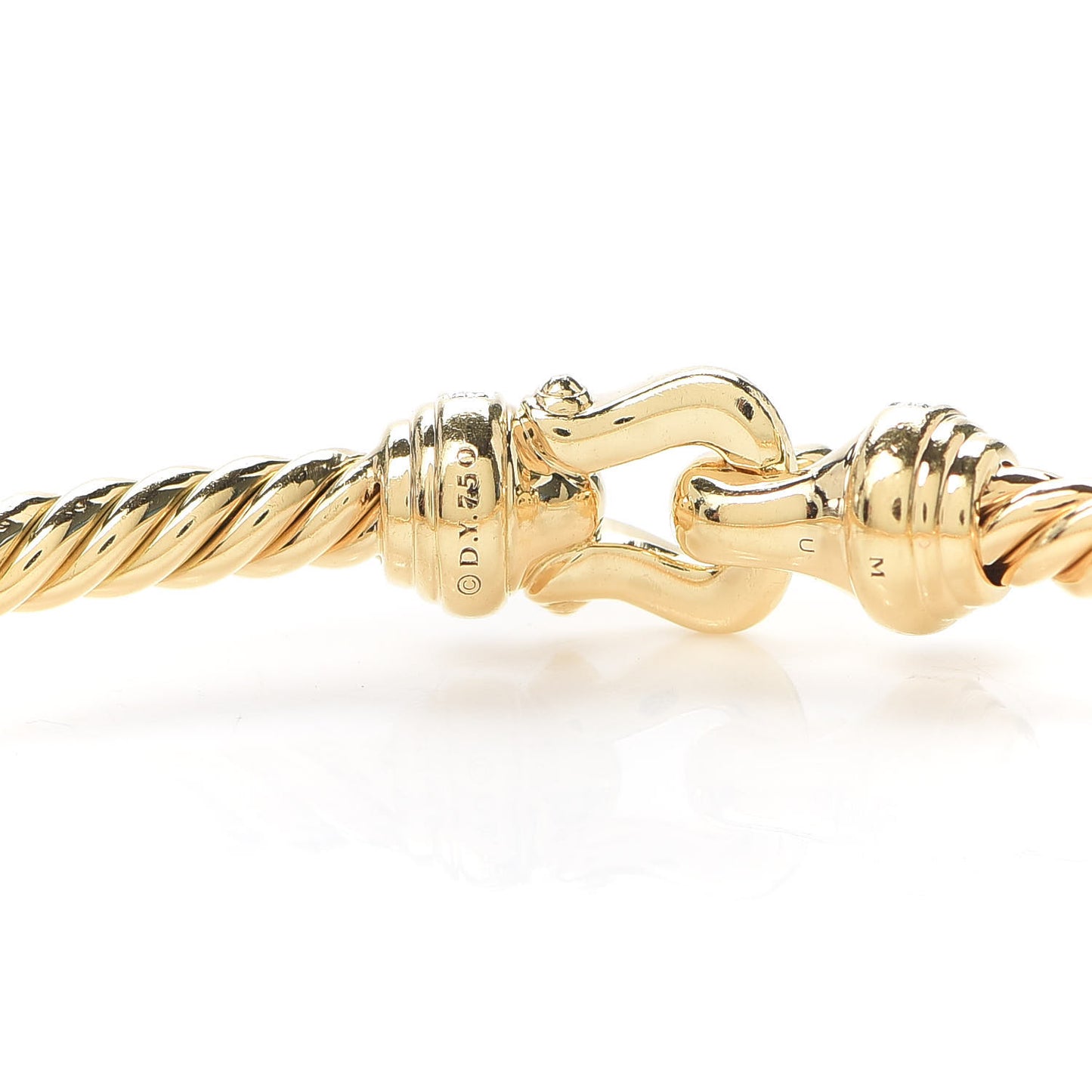 18K Yellow Gold Diamond 3.5mm Cable Buckle Bracelet