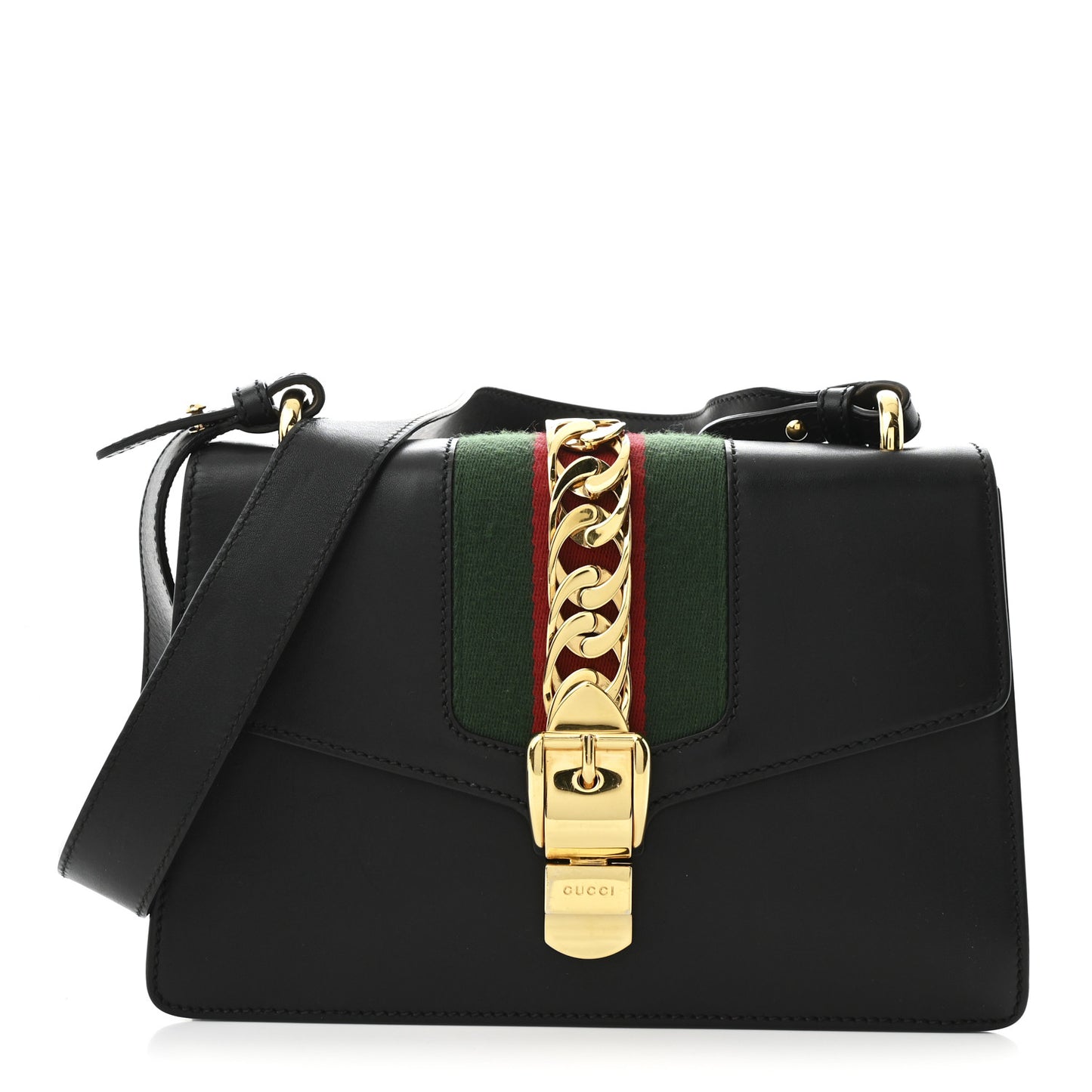 Calfskin Small Sylvie Shoulder Bag Black