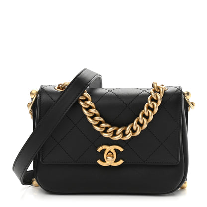 Chanel Calfskin Stitched Flap Black 1 of 11