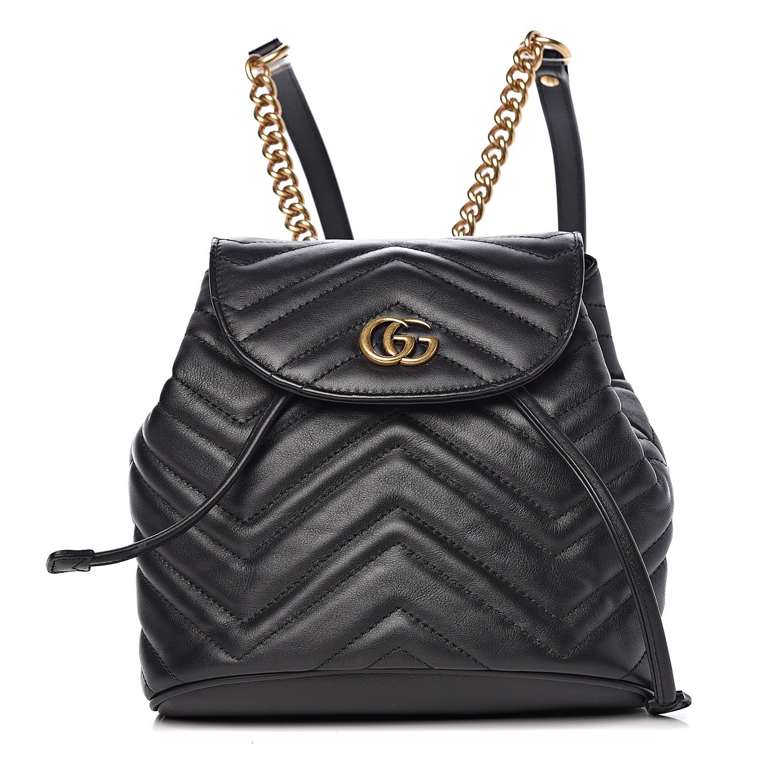 Gucci Calfskin Matelasse GG Marmont Flap Backpack Black 1 of 10