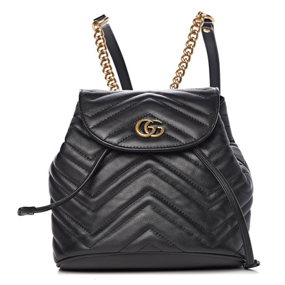 Gucci Calfskin Matelasse GG Marmont Flap Backpack Black 1 of 10
