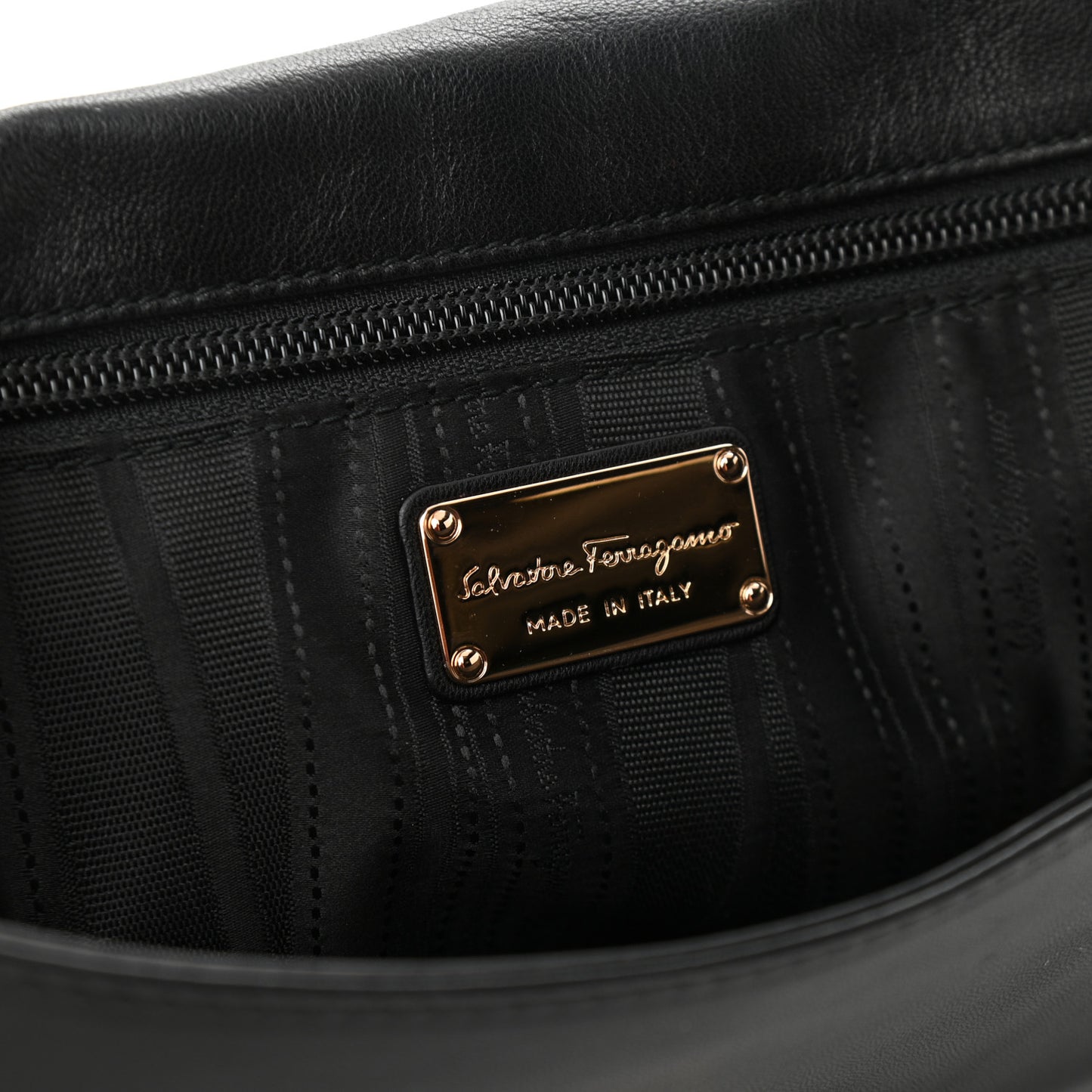Calfskin Patent Flap Shoulder Bag Black