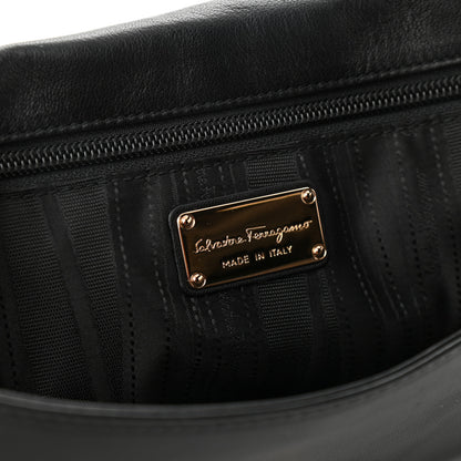 Salvatore Ferragamo Calfskin Patent Flap Shoulder Bag Black 6 of 11