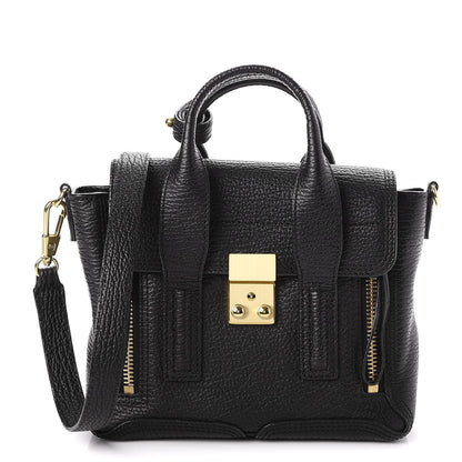 3.1 Phillip Lim 3.1 Textured Calfskin Mini Pashli Satchel Black 1 of 7