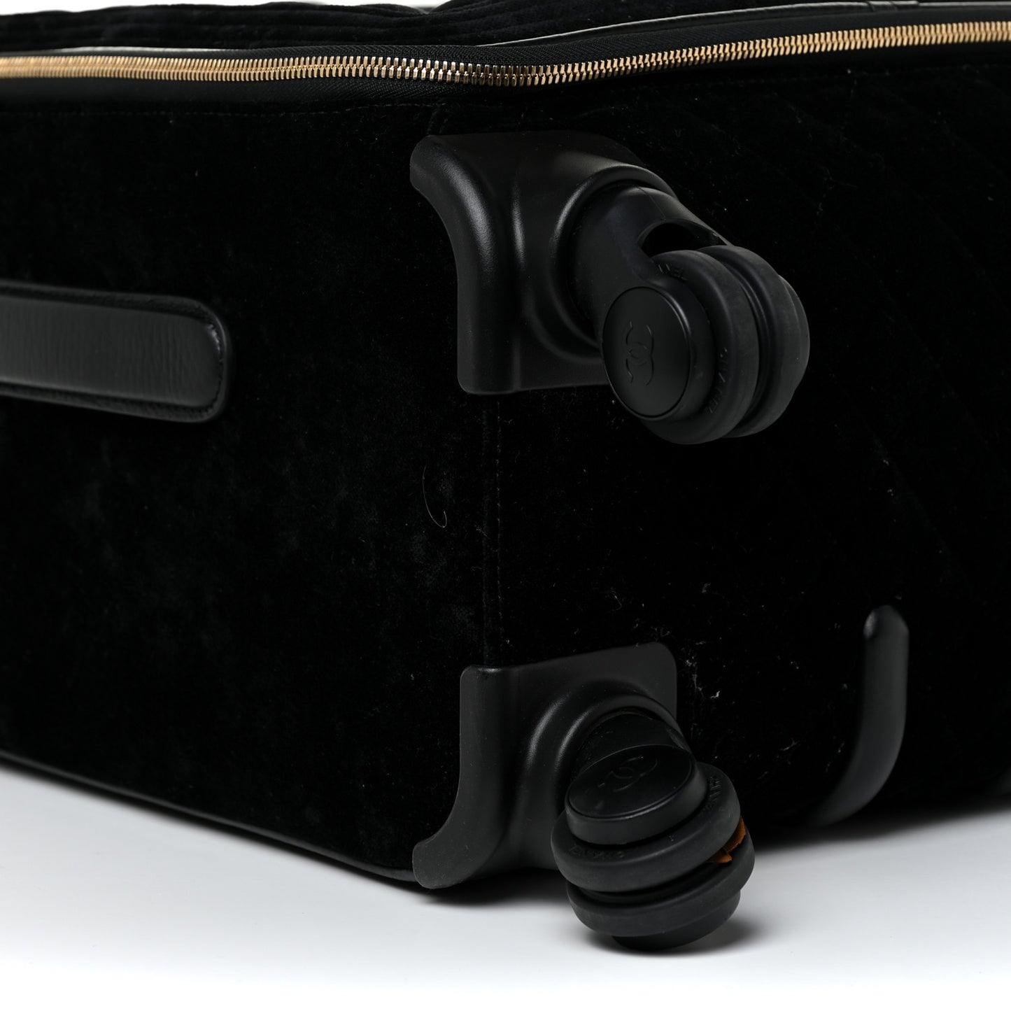 Suede Quilted Coco Case Trolley Black