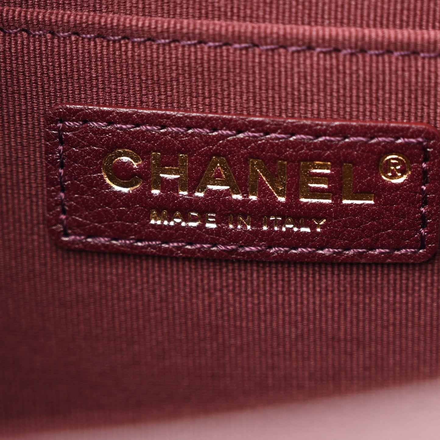 Grained Calfskin Quilted XXL Travel Flap Bag Burgundy