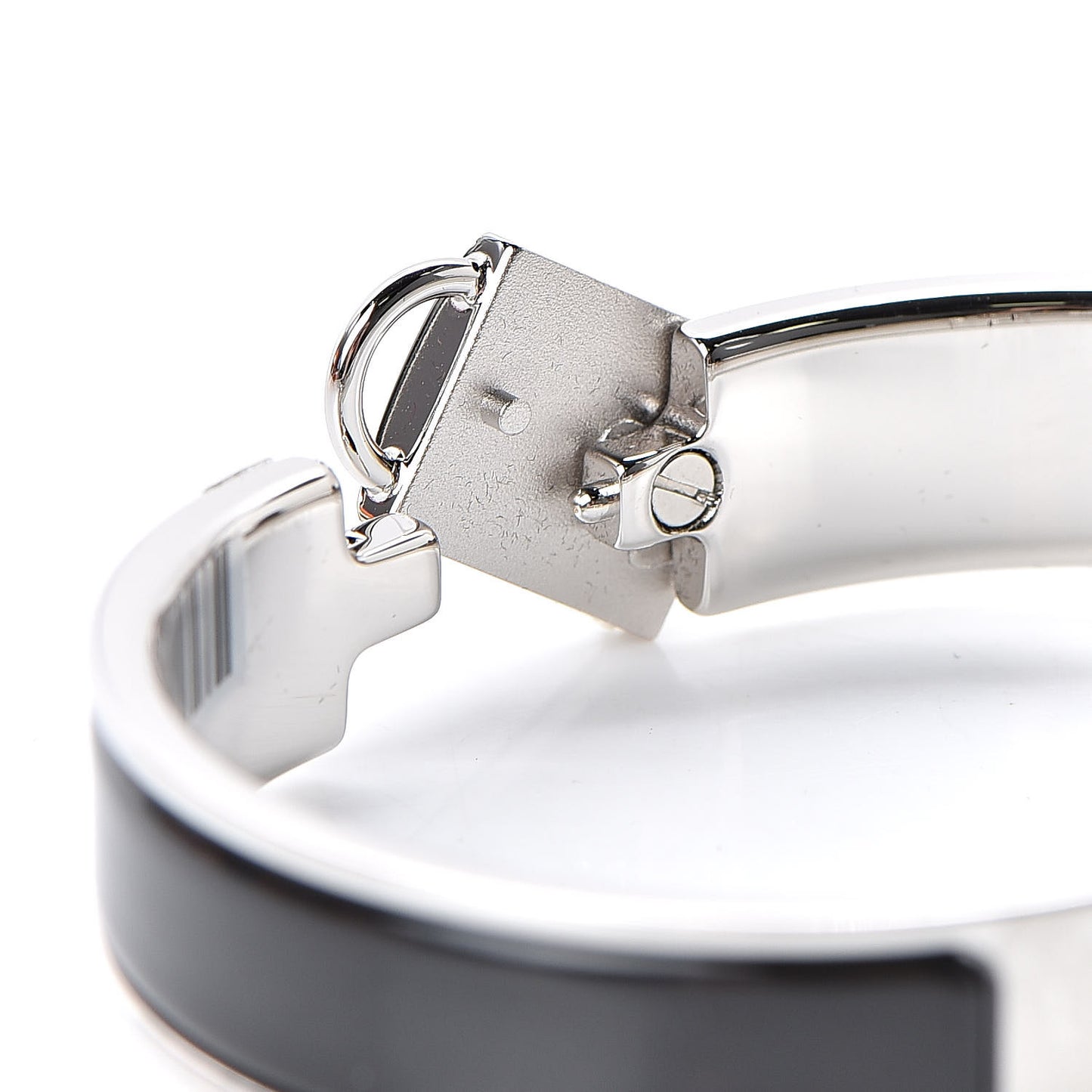 Enamel Narrow Clic Cadenas Bracelet PM Black