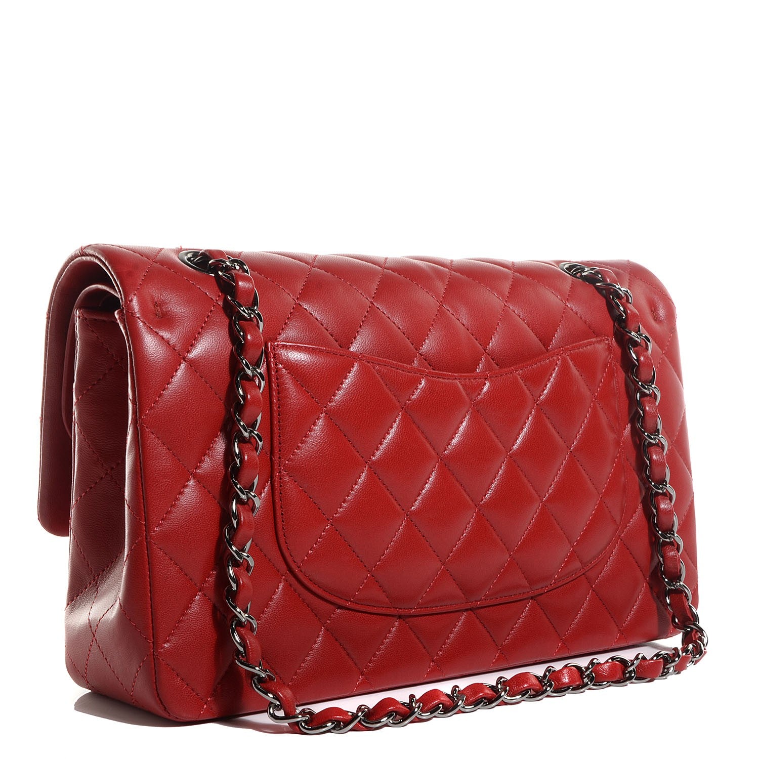 Chanel Lambskin Quilted Medium Double Flap Red 3 of 9