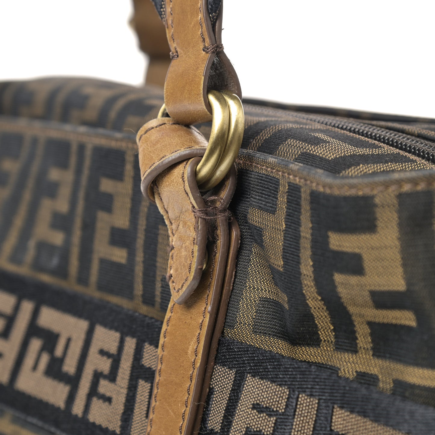 Zucca FF Top Handle Shoulder Bag Tobacco