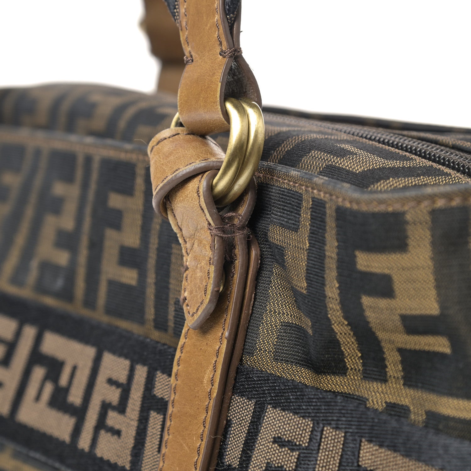 Fendi Zucca FF Top Handle Shoulder Bag Tobacco 12 of 16