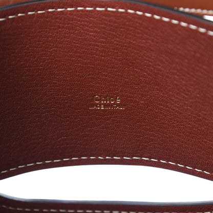Chloe Shiny Calfskin Goatskin Medium Aby Bi-Color Bucket Bag Autumnal Brown 6 of 10