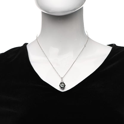 Mikimoto 18K White Gold Diamond Black South Sea Cultured Pearl 12mm Pendant Necklace 2 of 6