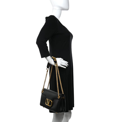Valentino Garavani Nappa Stud Sign Shoulder Bag Black 2 of 9
