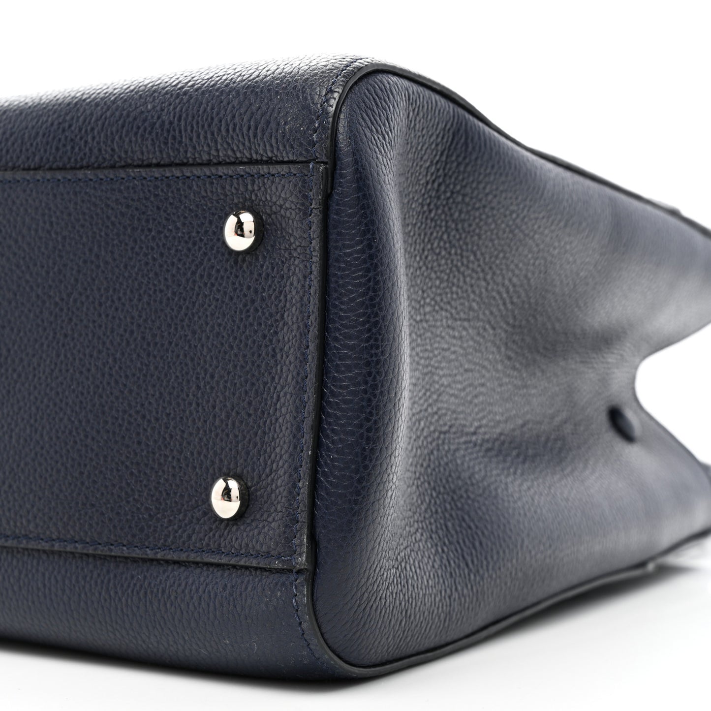 Grained Calfskin Small Neo Executive Shopper Tote Navy