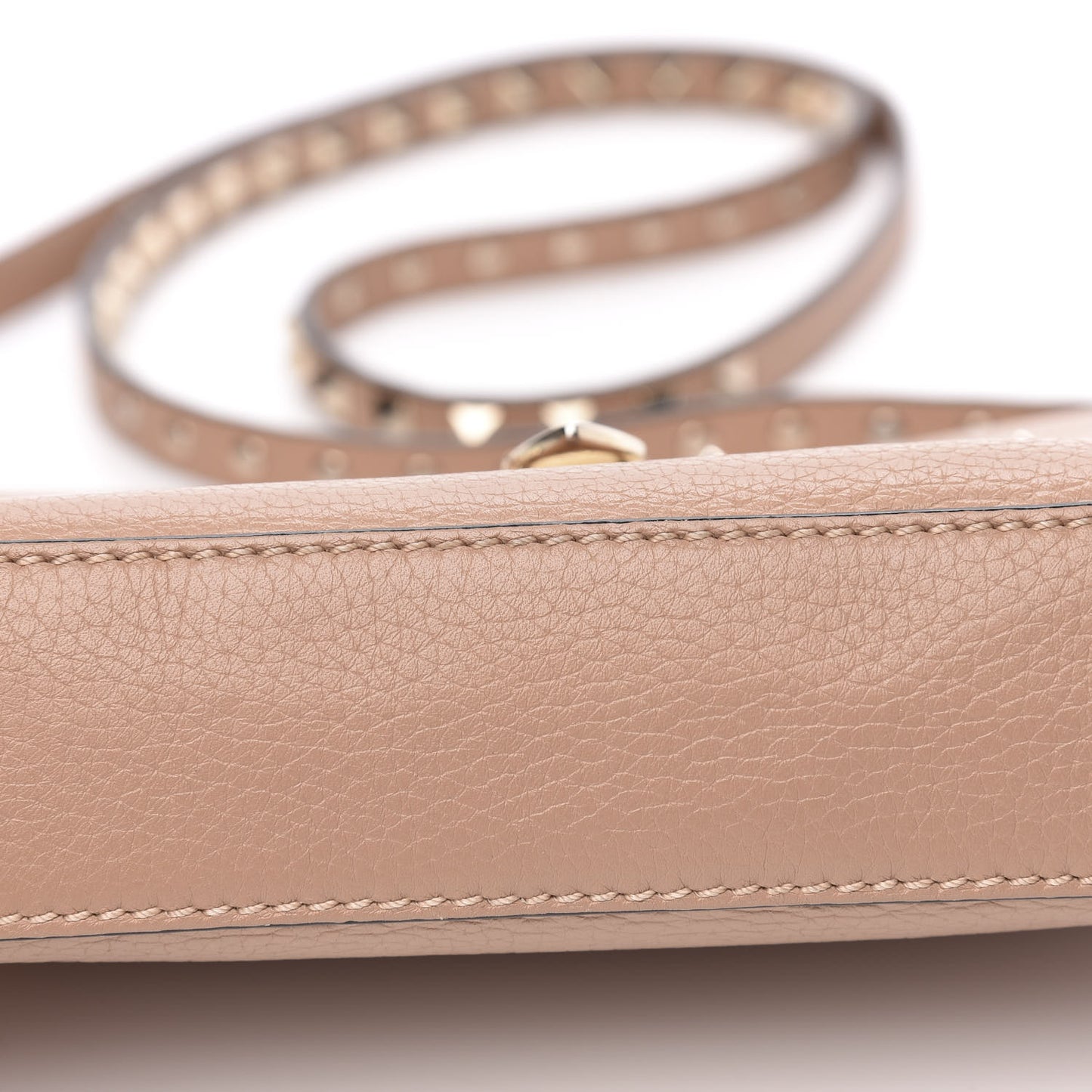 Pebbled Calfskin Medium Rockstud Flip Lock Crossbody Bag Skin Sorbet
