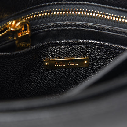 Miu Miu Goatskin Madras Shoulder Bag Black White 5 of 8