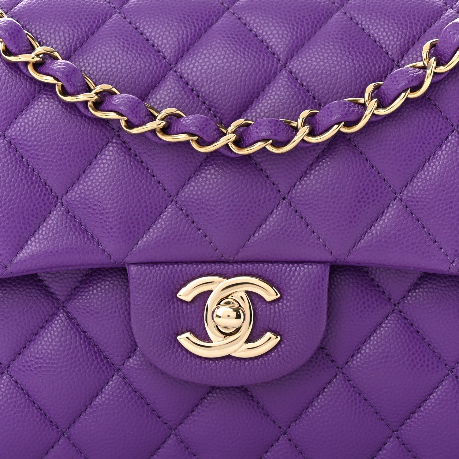 Chanel Caviar Quilted Small Double Flap Dark Purple 8 of 11