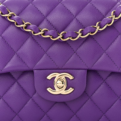 Chanel Caviar Quilted Small Double Flap Dark Purple 8 of 11