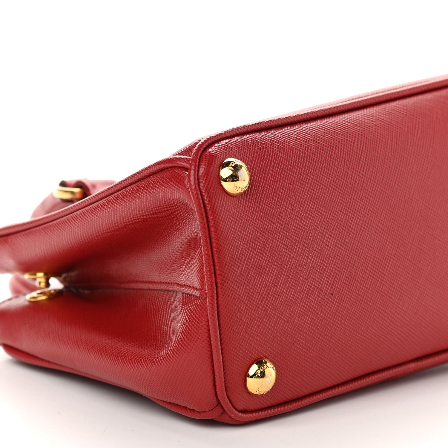 Prada Saffiano Micro Galleria Double Zip Tote Fuoco 7 of 8