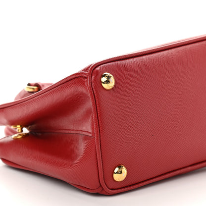 Prada Saffiano Micro Galleria Double Zip Tote Fuoco 7 of 8