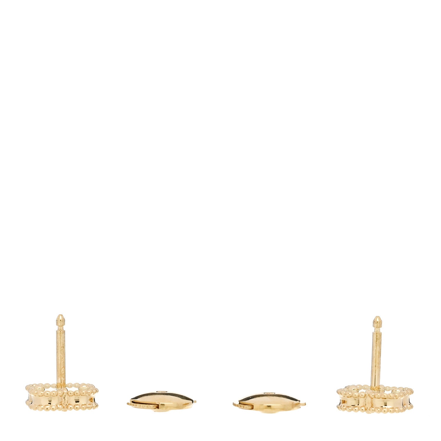 Van Cleef & Arpels 18K Yellow Gold Black Onyx Sweet Alhambra Earrings 3 of 5