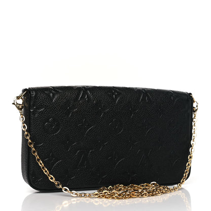Louis Vuitton Empreinte Pochette Felicie Chain Wallet Black 3 of 10