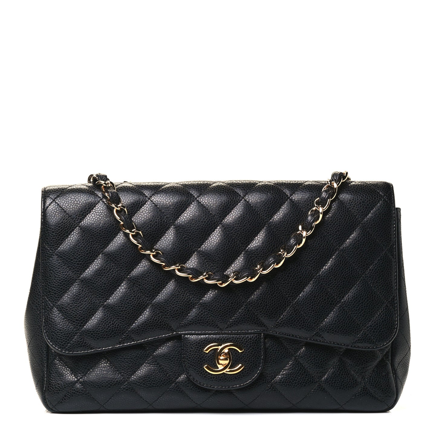 Caviar Quilted Jumbo Single Flap Black