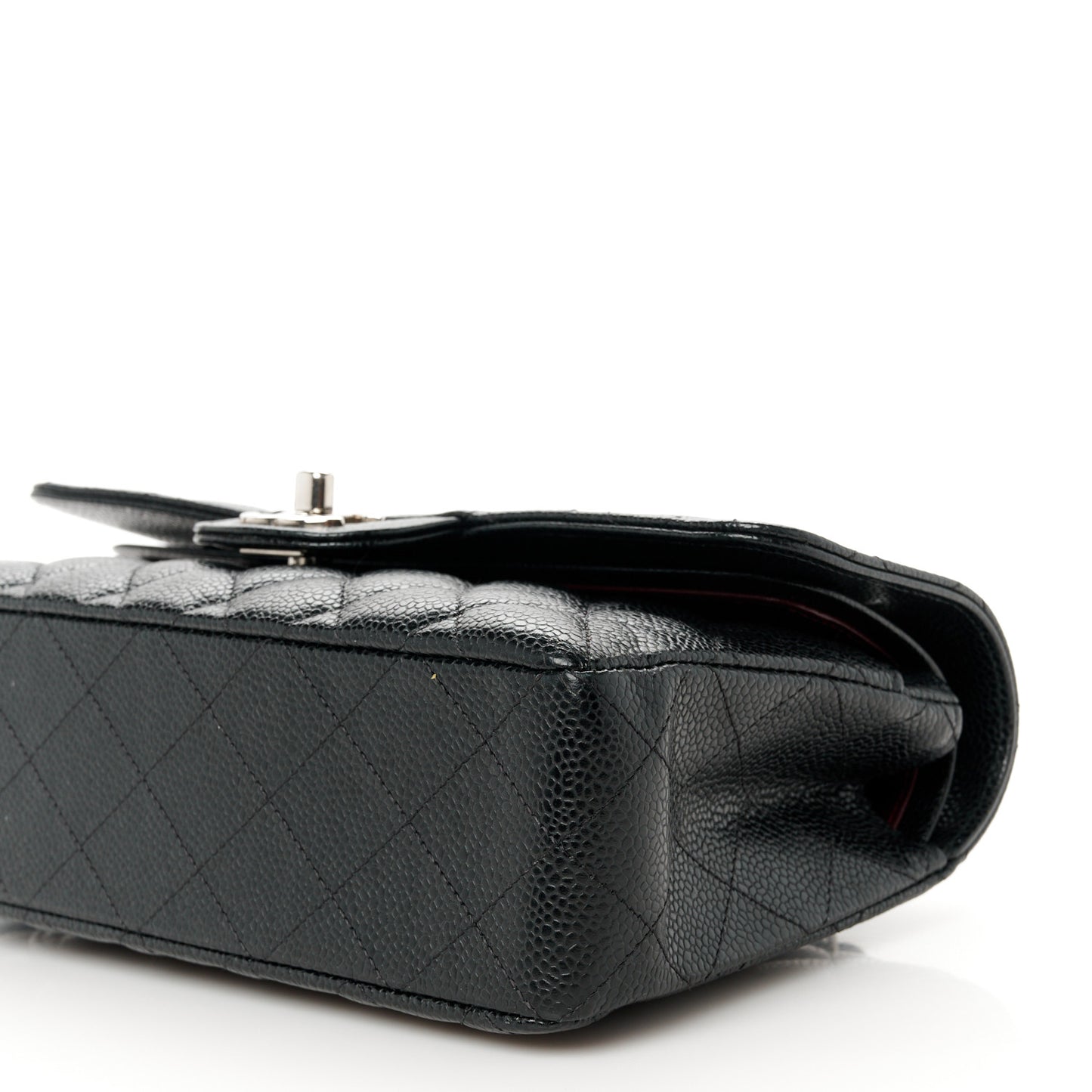 Caviar Quilted Small Double Flap Black