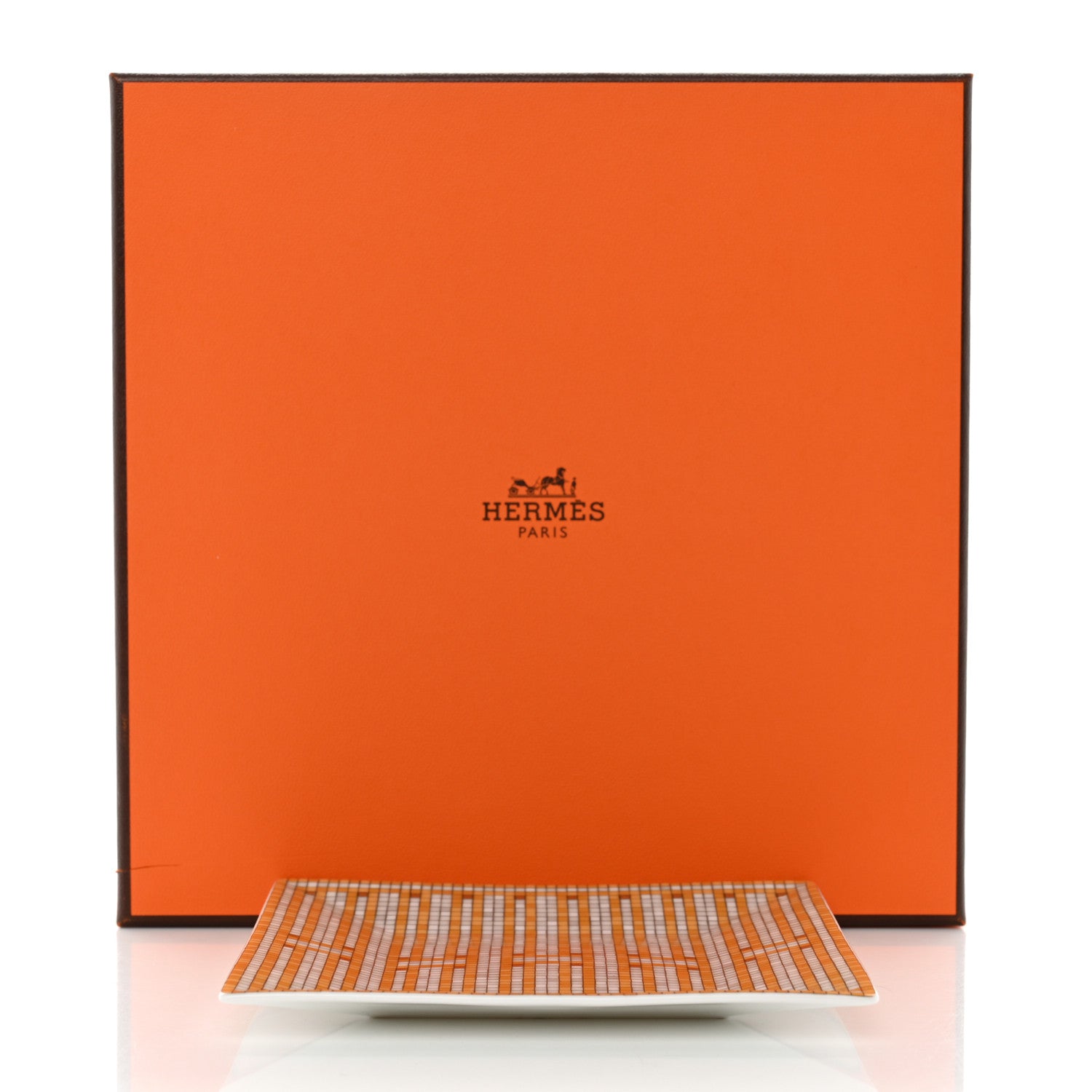 Hermes Porcelain Mosaique au 24 Square Plate N°2 Gold 7 of 7