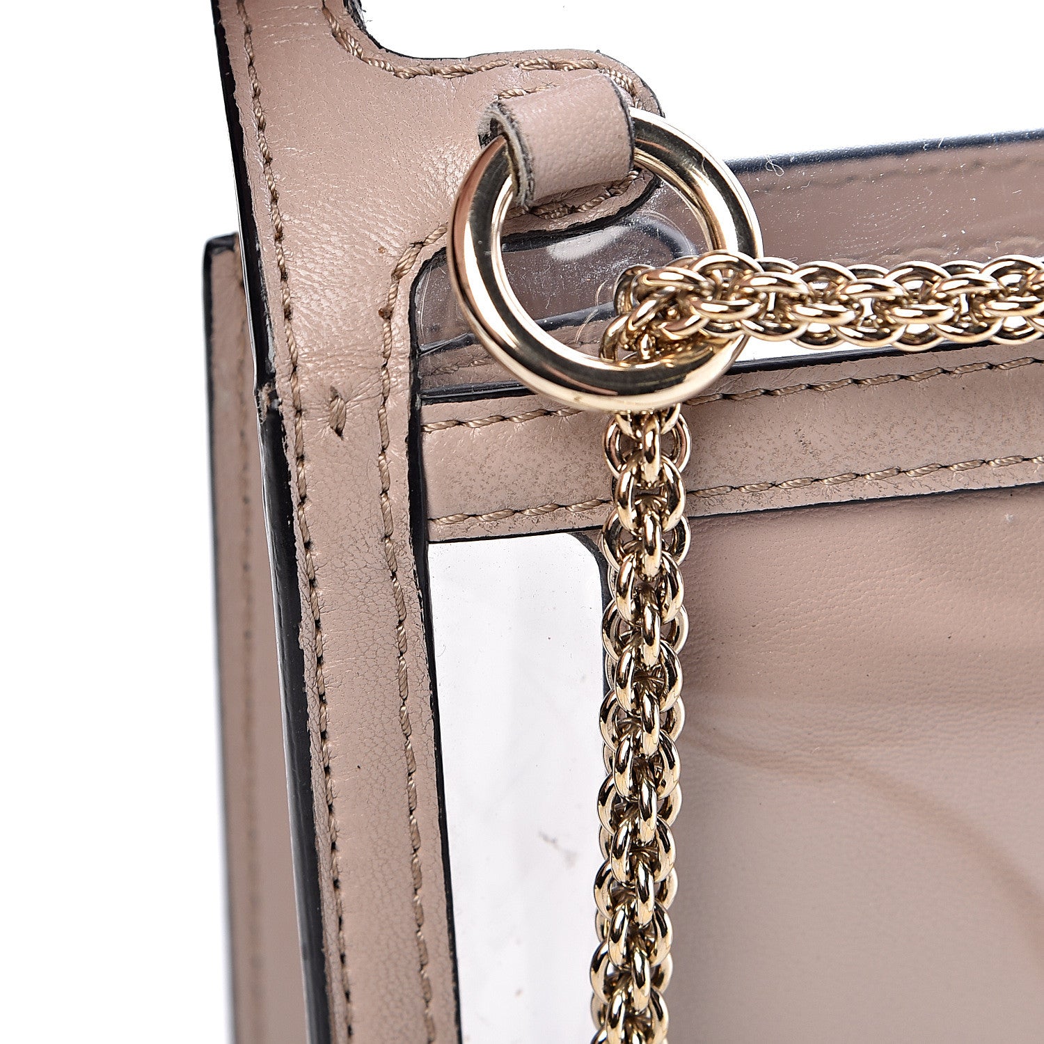 Valentino Garavani PVC Nappa Naked Small Glam Lock Rockstud Flap Poudre 8 of 12