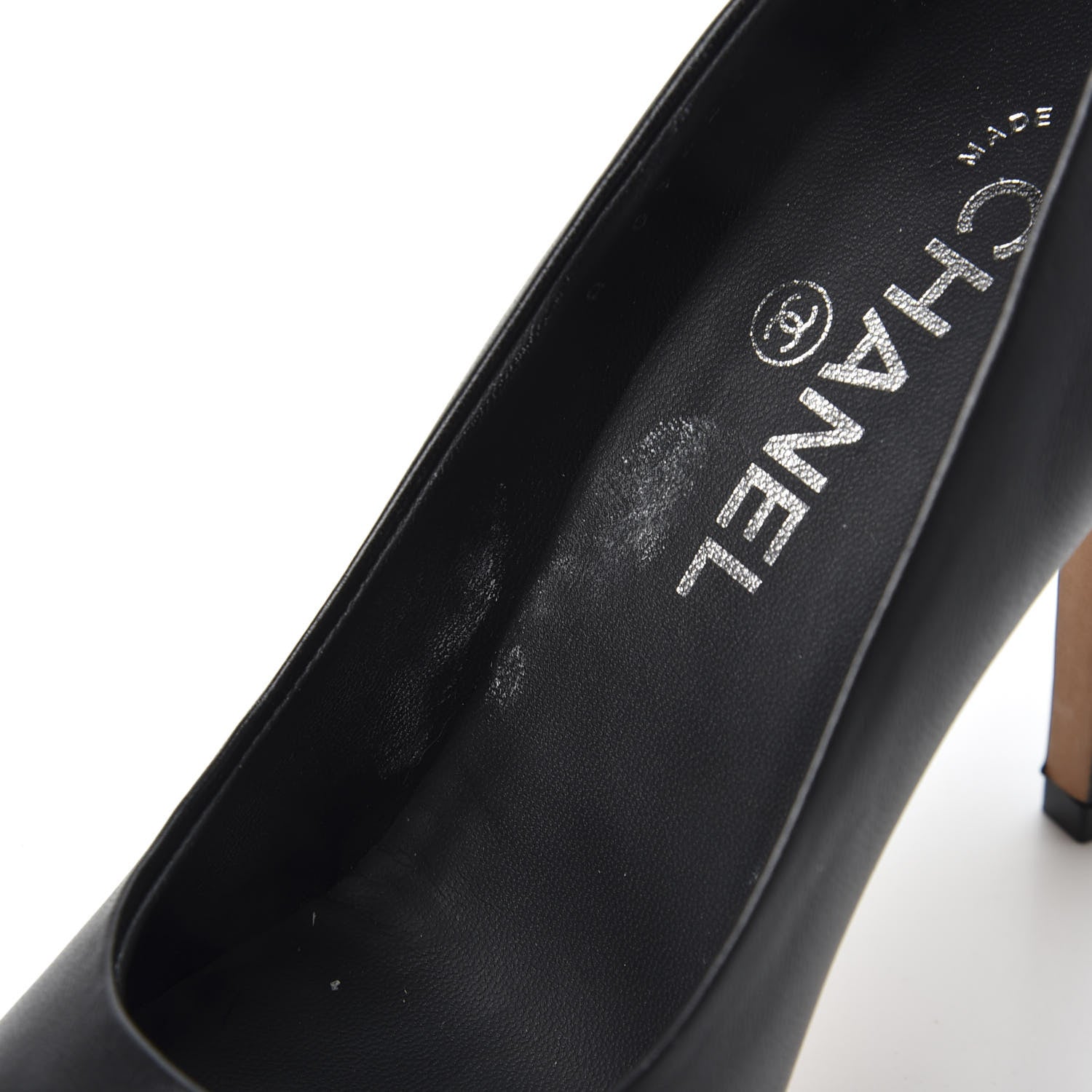 Chanel Lambskin CC Pumps 37.5 Black 7 of 12