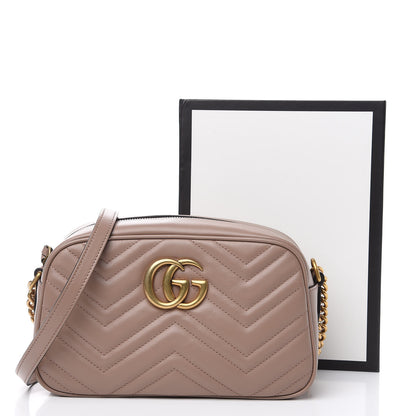 Gucci Calfskin Matelasse Small GG Marmont Chain Shoulder Bag Porcelain Rose 10 of 10