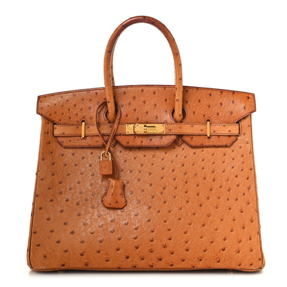 Hermes Ostrich Birkin 35 Gold 1 of 15