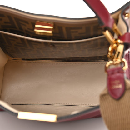 Fendi Vitello Seta Medium Peekaboo X-Lite Burgundy Beige 5 of 14
