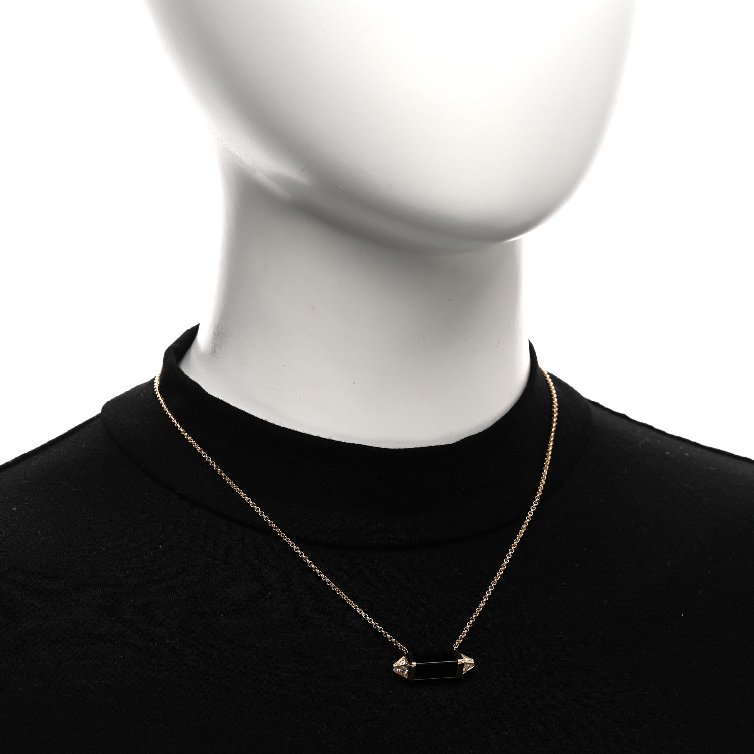 Cartier 18K Yellow Gold Diamond Black Onyx Les Berlingots de Cartier Medium Necklace 2 of 5