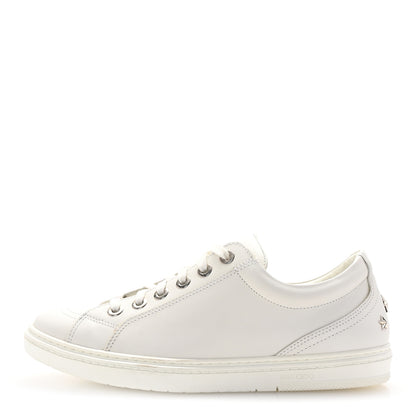 Jimmy Choo Smooth Calfskin Star Studded Cash Sneakers 40 Ultra White 1 of 10
