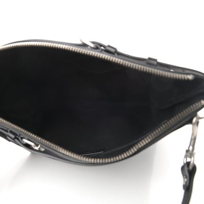 Saint Laurent Canvas Calfskin Belted Flat Messenger Bag Black 5 of 11