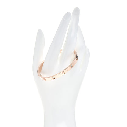 Cartier 18K Pink Gold 4 Diamond LOVE Bracelet 18 2 of 5