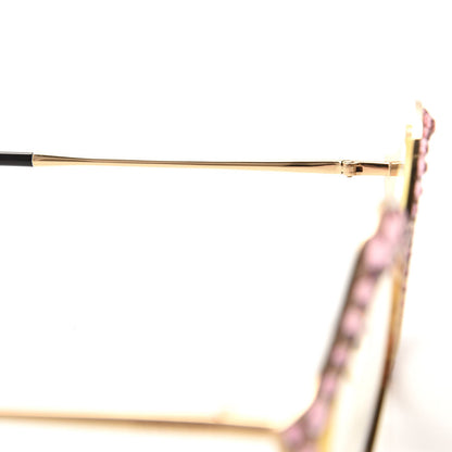 Gucci Metal Crystal Cat Eye Sunglasses GG0046S Light Pink 7 of 9
